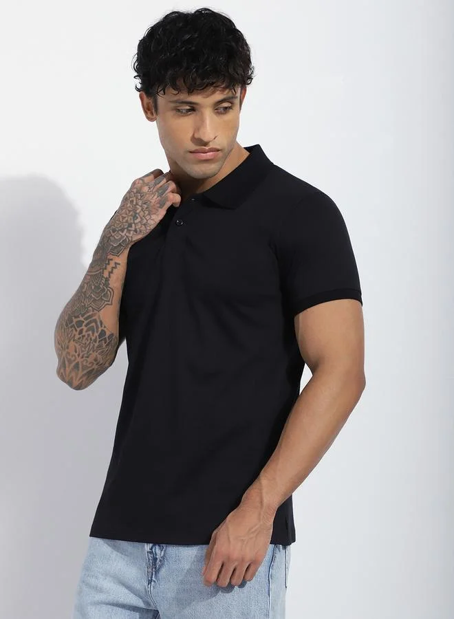 ديلينجر تيشيرت بولو سادة بأكمام قصيرة وقصة عادية للرجال